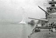 Asisbiz Scharnhorst from her deck as she engages an American transport